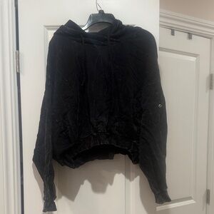 Black Marble Hooded Sweatshirt